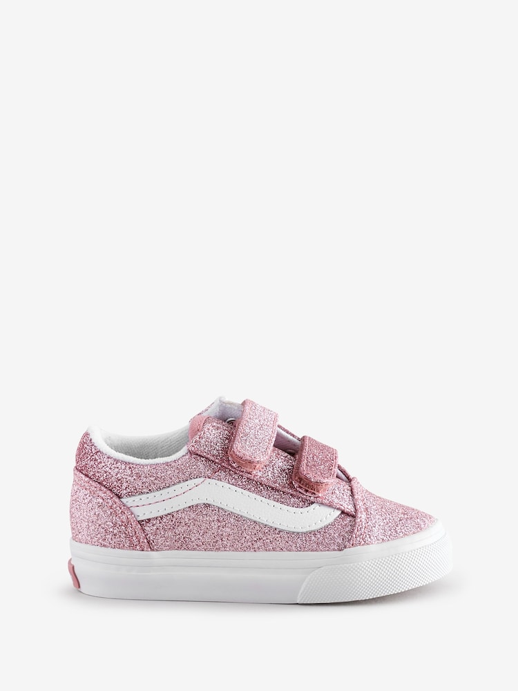 Vans Girls Infant Pink Glitter Old Skool Trainers - Image 1 of 4