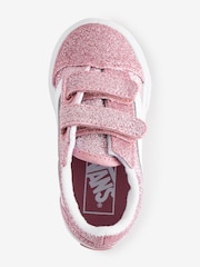 Vans Girls Infant Pink Glitter Old Skool Trainers - Image 3 of 4