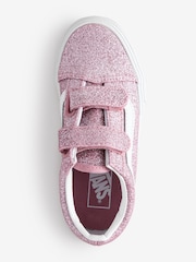 Vans Girls Junior Pink Glitter Old Skool Trainers - Image 3 of 6