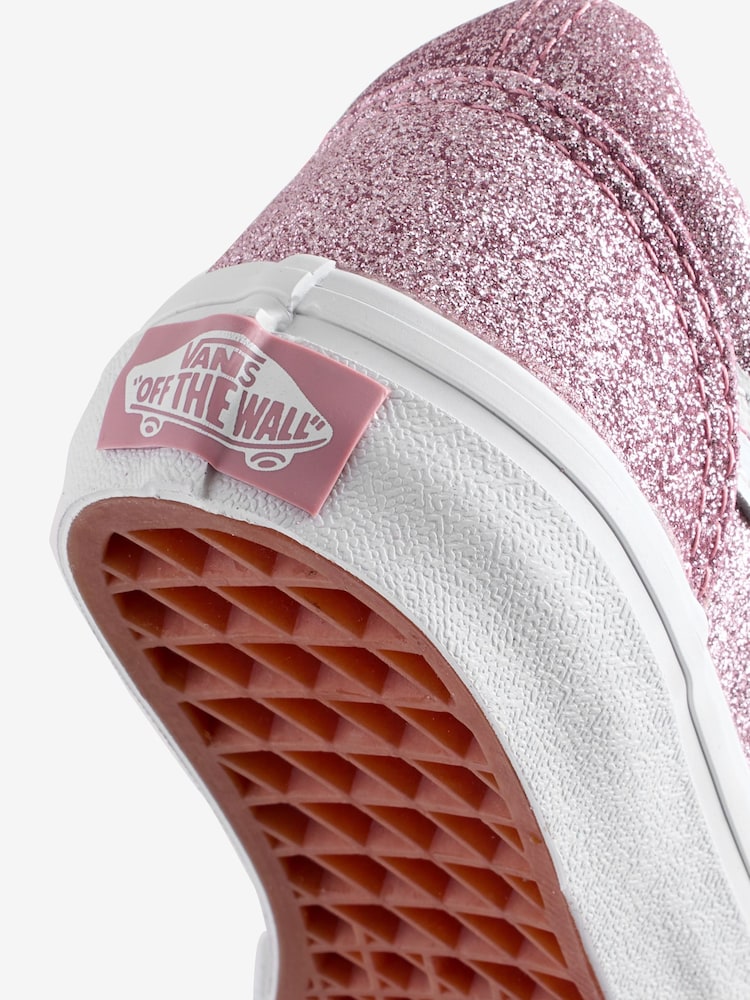 Vans Girls Junior Pink Glitter Old Skool Trainers - Image 5 of 6