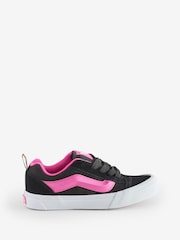 Vans Girls Junior Knu Skool Black/Grey/Pink Trainers - Image 1 of 4