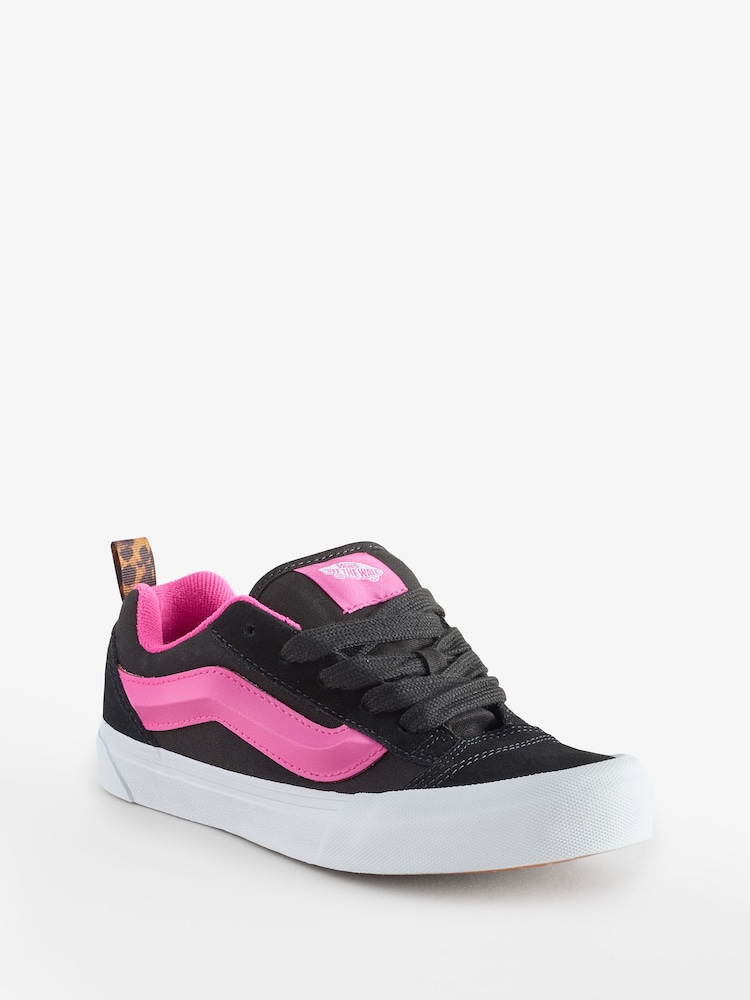 Vans Girls Junior Knu Skool Black/Grey/Pink Trainers - Image 2 of 4