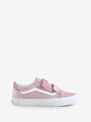 Vans Girls Youth Pink Glitter Old Skool Trainers - Image 1 of 5