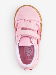 Vans Girls Infant Pink Heart Old Skool Trainers - Image 3 of 4