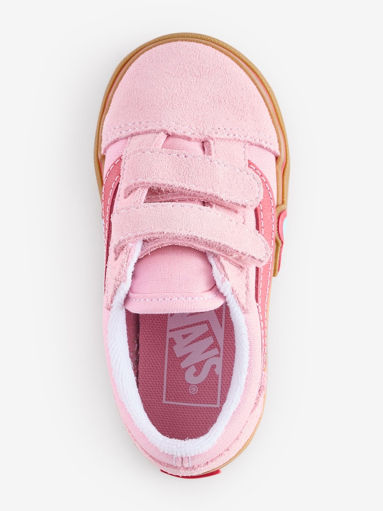 Vans Girls Infant Pink Heart Old Skool Trainers - Image 3 of 4