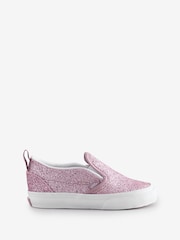 Vans Girls Infant Pink Glitter Slip On Trainers - Image 1 of 4