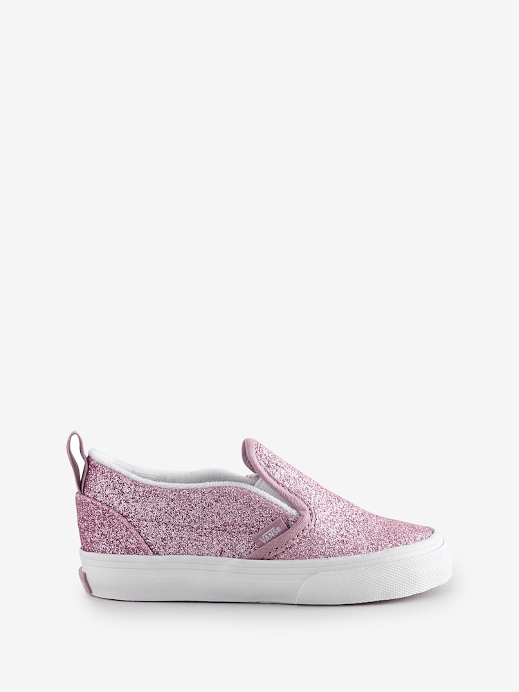 Vans Girls Infant Pink Glitter Slip On Trainers - Image 1 of 4