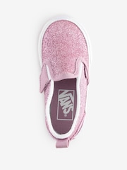 Vans Girls Infant Pink Glitter Slip On Trainers - Image 3 of 4
