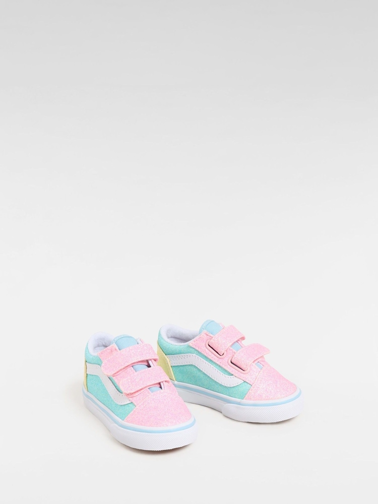 Vans Kids Blue/Pink Glitter Old Skool Trainers - Slika 2 iz 4