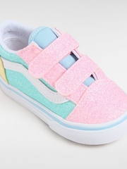 Vans Kids Blue/Pink Glitter Old Skool Trainers - Slika 4 iz 4