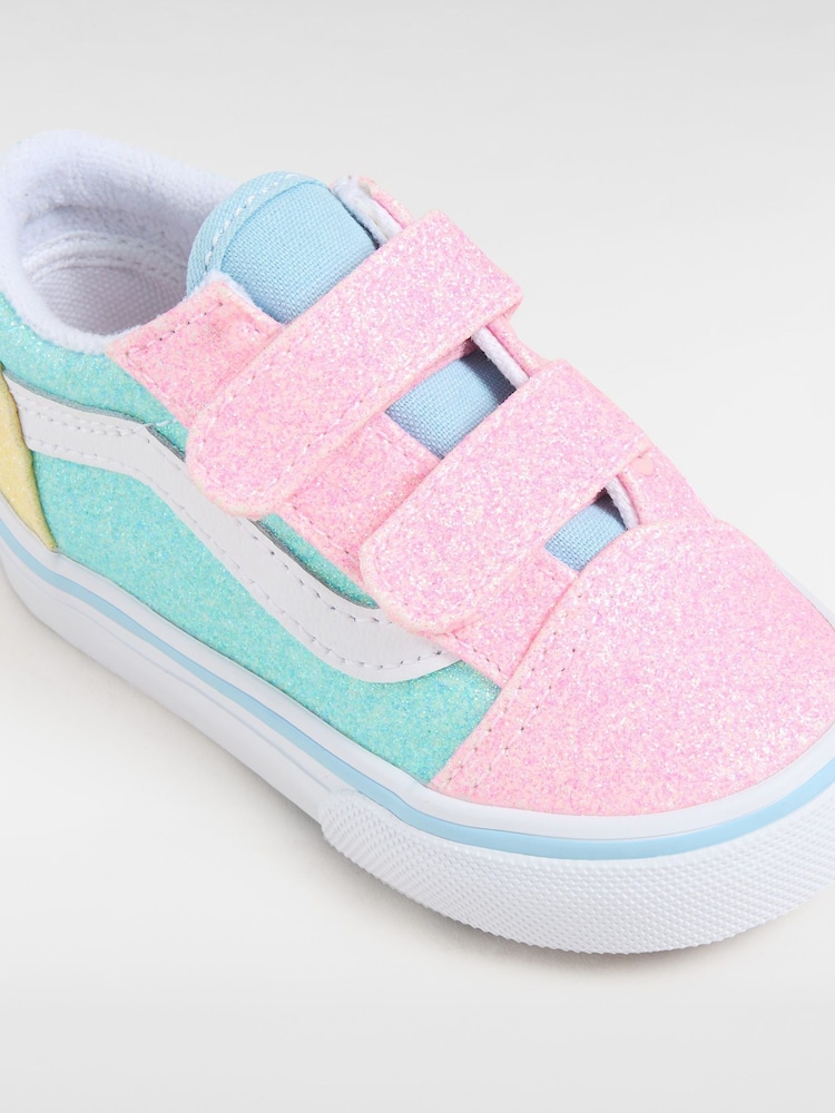 Vans Kids Blue/Pink Glitter Old Skool Trainers - Slika 4 iz 4