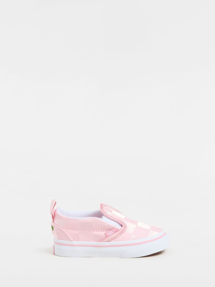 Vans Kids Pink Satin Slip On Trainers - Slika 1 iz 4