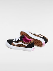 Vans Girls Junior Leopard Print Old Skool Trainers - Image 3 of 4
