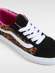 Vans Girls Junior Leopard Print Old Skool Trainers - Image 4 of 4