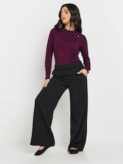 PixieGirl Petite Red Button Cuff Neck Jumper - Image 3 of 5