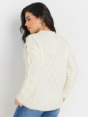 PixieGirl Petite Cream Cable Button Jumper - Image 2 of 4