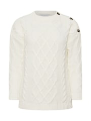 PixieGirl Petite Cream Cable Button Jumper - Image 4 of 4