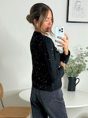 Style Cheat Black Karma Sparkle Cardigan - Image 2 of 4