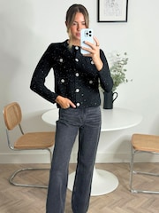 Style Cheat Black Karma Sparkle Cardigan - Image 4 of 4