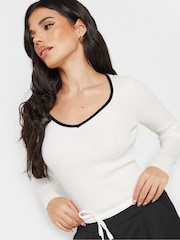 PixieGirl Petite Cream Sweetheart Neck Long Sleeve Jumper - Image 4 of 5