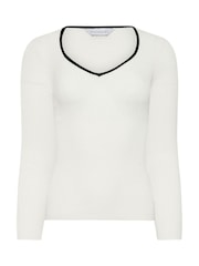 PixieGirl Petite Cream Sweetheart Neck Long Sleeve Jumper - Image 5 of 5