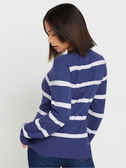 PixieGirl Petite Blue Stripe V-Neck Jumper - Image 2 of 5