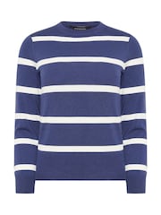 PixieGirl Petite Blue Stripe V-Neck Jumper - Image 5 of 5