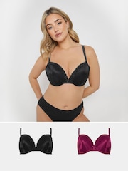 M&Co Red Shiny T-Shirt Bra 2 Pack - Image 1 of 8