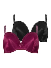 M&Co Red Shiny T-Shirt Bra 2 Pack - Image 6 of 8