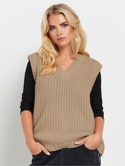 PixieGirl Petite Natural Zip Side V-Neck Tunic - Image 1 of 5