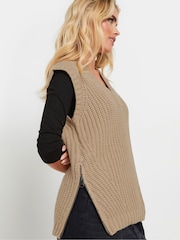 PixieGirl Petite Natural Zip Side V-Neck Tunic - Image 2 of 5