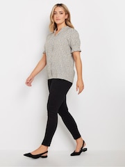 M&Co Blue V-Neck Short Sleeve Woven Top - Image 3 of 5