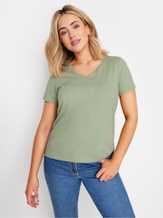 M&Co Black V-Neck 100% Cotton T-Shirts 3 Pack - Image 2 of 9