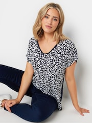 M&Co Blue Animal Print Woven Front Top - Image 1 of 5