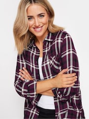 M&Co Red Long Sleeve Checked 100% Cotton Shirt - Image 4 of 5