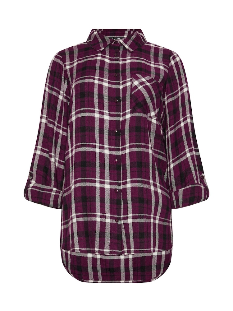 M&Co Red Long Sleeve Checked 100% Cotton Shirt - Image 5 of 5