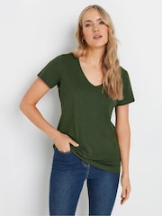 Pack de 2 camisetas de algodón 100 % con cuello en pico y manga corta de Long Tall Sally - Imagen 2 de 8