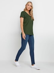 Pack de 2 camisetas de algodón 100 % con cuello en pico y manga corta de Long Tall Sally - Imagen 3 de 8