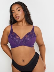 M&Co Purple Florence Floral Embellished Underwired Bra 2 Pack - Image 2 of 8
