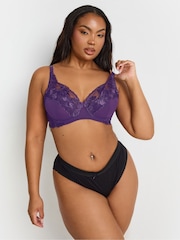 M&Co Purple Florence Floral Embellished Underwired Bra 2 Pack - Image 3 of 8