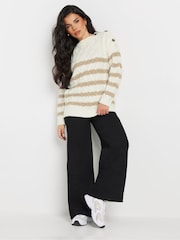 PixieGirl Petite Cream Cable Button Jumper - Image 3 of 5