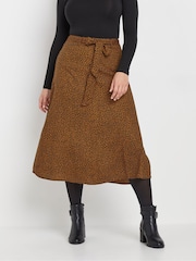 M&Co Black Mini Animal Belted Midi Skirt - Image 1 of 5