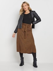 M&Co Black Mini Animal Belted Midi Skirt - Image 2 of 5