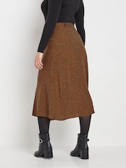 M&Co Black Mini Animal Belted Midi Skirt - Image 3 of 5