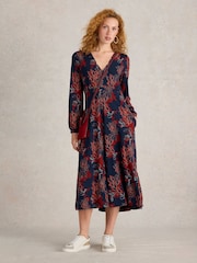 White Stuff Purple Megan Jersey Midi Dress - Image 1 of 5