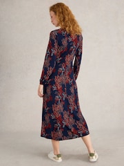White Stuff Purple Megan Jersey Midi Dress - Image 2 of 5