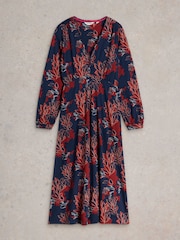 White Stuff Purple Megan Jersey Midi Dress - Image 5 of 5