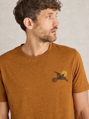White Stuff Orange Hawk Graphic T-Shirt - Image 4 of 6