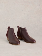 White Stuff Purple Willow Leather Mix Ankle Boots - Image 2 of 4