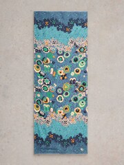 White Stuff Blue Bejewelled Print Scarf - Image 2 of 3